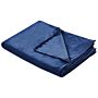 Weighted Blanket Cover Navy Blue Polyester Fabric 150 X 200 Cm Solid Pattern