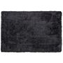 Shaggy Area Rug High-pile Carpet Solid Black Polyester Rectangular 200 X 300 Cm