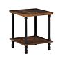 Side End Table Dark Wood Metal Black Frame 1 Shelf