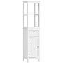 Homcom Tall Bathroom Cabinet, Slim Bathroom Storage Cabinet With 2 Open Shelves, Soft Close Door And Drawer, Adjustable Shelf, Narrow Cupboard Storage Unit, White