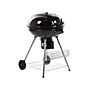 Kettle Charcoal Bbq Grill Black Steel With Lid Wheeled Cooking Grate Shelf Thermometer