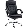 Vinsetto Ergonomic Office Chair Task Chair For Home With Arm, Swivel Wheels, Linen Fabric, Black