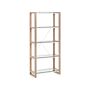 Bookcase White And Light Wood Wooden Glass Shelves Freestanding Shelving Unit Scandinavian Design