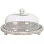 Cake Stand With Lid Light Mango Wood Glass 29 X 29 X 16 Cm Decorative Serving Tray Cake Dome Pastry Holder