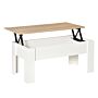 Homcom Lift Top Coffee Table With Hidden Storage Compartment, Lift Tabletop Pop-up Center Table For