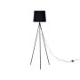 Floor Lamp Black Metal 149 Cm Tripod Polycotton Drum Shade