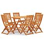 Vidaxl 7 Piece Folding Outdoor Dining Set Solid Eucalyptus Wood