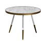 Coffee Table White Marble Effect Gold Base