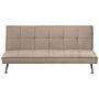 Sofa Bed Beige 3-seater Quilted Upholstery Click Clack Metal Legs