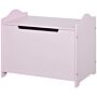 Homcom Wooden Kids Children Toy Storage Organizer Chest Safety Hinge Play Room Furniture Pink 60 X 40 X 48 Cm