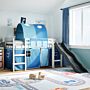 Vidaxl Kids' Loft Bed With Tunnel Blue 90x200 Cm Solid Wood Pine