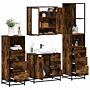 Vidaxl 4 Piece Bathroom Furniture Set Smoked Oak Engineered Wood