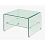 Angola Clear Lamp Table With Shelf