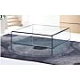 Angola Clear Square Coffee Table With Shelf