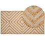 Area Rug Carpet Beige Cotton Jute Geometric Pattern 80 X 150 Cm