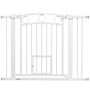 Pawhut 77cm Tall Dog Gate With Cat Door, 7cm And 14cm Extensions, For Stairs & Doorways, 76-104cm Width