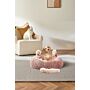 Round Plush Pet Dog Cat Calming Bed With Cute Ears 60x60cm