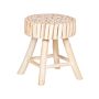 Bedside Table Light Wood Teak 35 X 35 X 40 Cm Footstool Stool