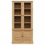 Vidaxl Glass Display Cabinet Vigo 85x35x170 Cm Solid Wood Pine