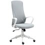 Vinsetto High-back Office Chair, Elastic Desk Chair With Armrests, Tilt Function, Adjustable Seat Height, Light Grey