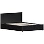 Lisbon Double Ottoman Faux Leather Bed, Black