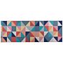 Runner Rug Multicolour Polyester 70 X 200 Cm Geometric Triangle Pattern Anti-slip Bottom