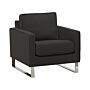 Armchair Graphite Grey Fabric Sled Silver Legs