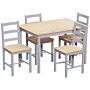 Vida Designs Yorkshire 4 Seater Dining Set, Grey & Pine