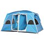 Outsunny 4-8 Person Camping Tent Family Tent With 2 Room, Mesh Windows, Easy Set Up For Backpacking, Blue