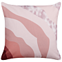 Set Of 2 Garden Cushions Pink Polyester 45 X 45 Abstract Pattern Modern Outdoor Decoration Water Resistant