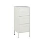 3 Drawer Storage Cabinet White Metal Steel Home Office Unit Industrial Small Chest Of Drawers