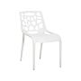 Chair White Plastic Seat Carved Pattern Back Kitchen Chair