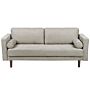 Sofa Taupe Fabric Upholstered 3 Seater Cushioned Thickly Padded Backrest Classic