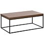 Coffee Table Dark Wood Top Black Metal Legs 100 X 60 Cm Rectangular Industrial Glam Beliani