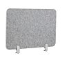 Desk Screen Dark Grey Pet Board Fabric Cover 80 X 50 Cm Acoustic Screen Modular Mounting Clamps Home Office Beliani