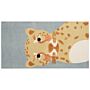 Area Rug Yellow Grey Leopard Print 80 X 150 Cm Low Pile Runner For Children Playroom