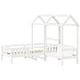 Vidaxl Bed And Bench Set With Roof White 75x190 Cm Solid Wood Pine