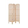 Room Divider Natural Rattan Frame And Mesh 3 Panels Folding Decorative Screen Partition