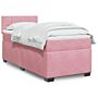 Vidaxl Box Spring Bed With Mattress Pink 100x200 Cm Velvet