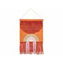 Wall Hanging Orange Cotton Wool 58 X 112 Cm Handwoven With Tassels Geometric Pattern