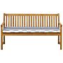 Garden Bench Light Acacia Wood 160 Cm Blue Seating Cushion Padding Slatted Design Outdoor Patio