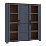 Bohol Large Display Cabinet In Riviera Oak/navy