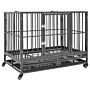 Vidaxl Dog Cage With Wheels Steel 102x72x85 Cm