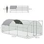 Pawhut Galvanised Chicken Coop Hen House W/ Cover 5.7 X 2.8 X 2m