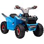 Homcom 6v Quad Bike With Wear-resistant Wheels, Forward Backward Function, For Ages 18-36 Months, Blue