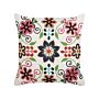 Scatter Cushion Multicolour Cotton Wool 50 X 50 Cm Flower Pattern Handmade Embroidered Removable Cover With Filling