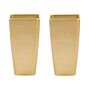 Set Of 2 Plant Pots Planters Gold Stone Mixture Outdoor Resistances Square All-weather Beliani