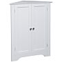 Kleankin Triangle Bathroom Cabinet, Corner Bathroom Storage Unit With Adjustable Shelf And Recessed Door, Free Standing, White