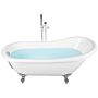 Bath White With Silver Sanitary Acrylic 153 X 77 Cm Freestanding Clawfoot Tub