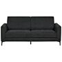 Sofa Black Fabric Polyester Upholstery Black Legs 3 Seater Retro Style Living Room Furniture Beliani